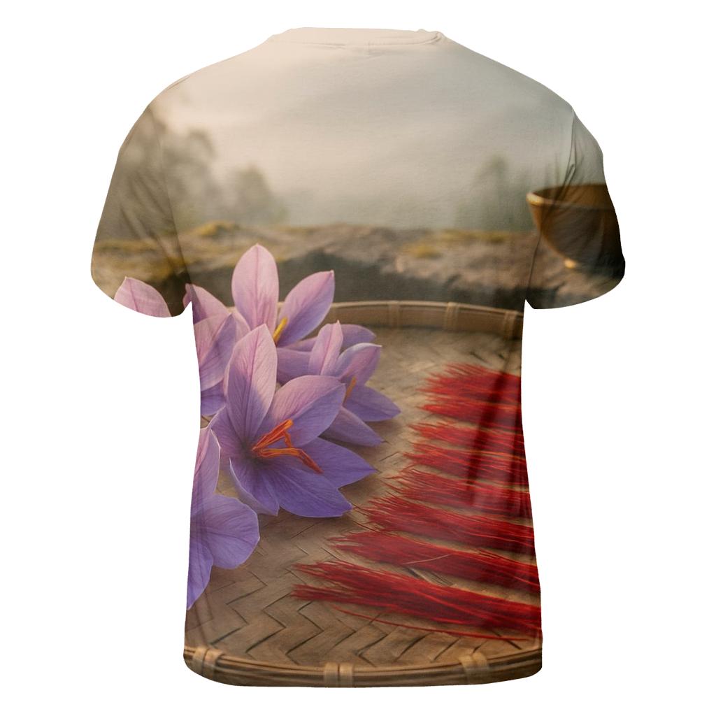 Saffron Crocus Stigmas Drying On A Stone Terrace In Kashmir creative print fashion shirts