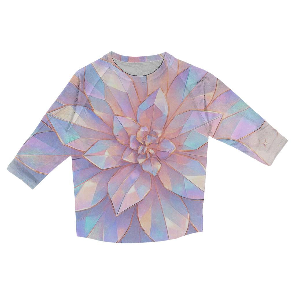 Holo Prism Petals printed three quarter sleeve shirts