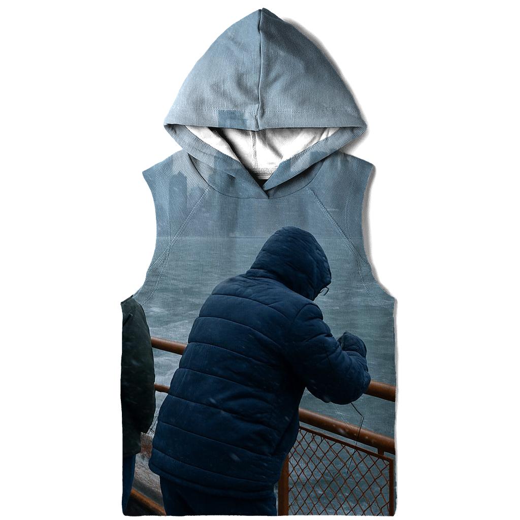 Snow Squall Panorama From The Staten Island Ferry premium hoodies