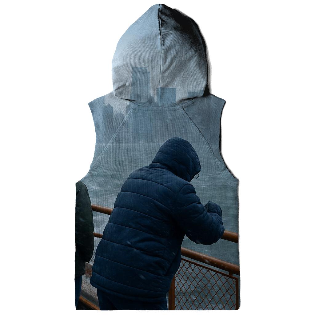 Snow Squall Panorama From The Staten Island Ferry premium hoodies