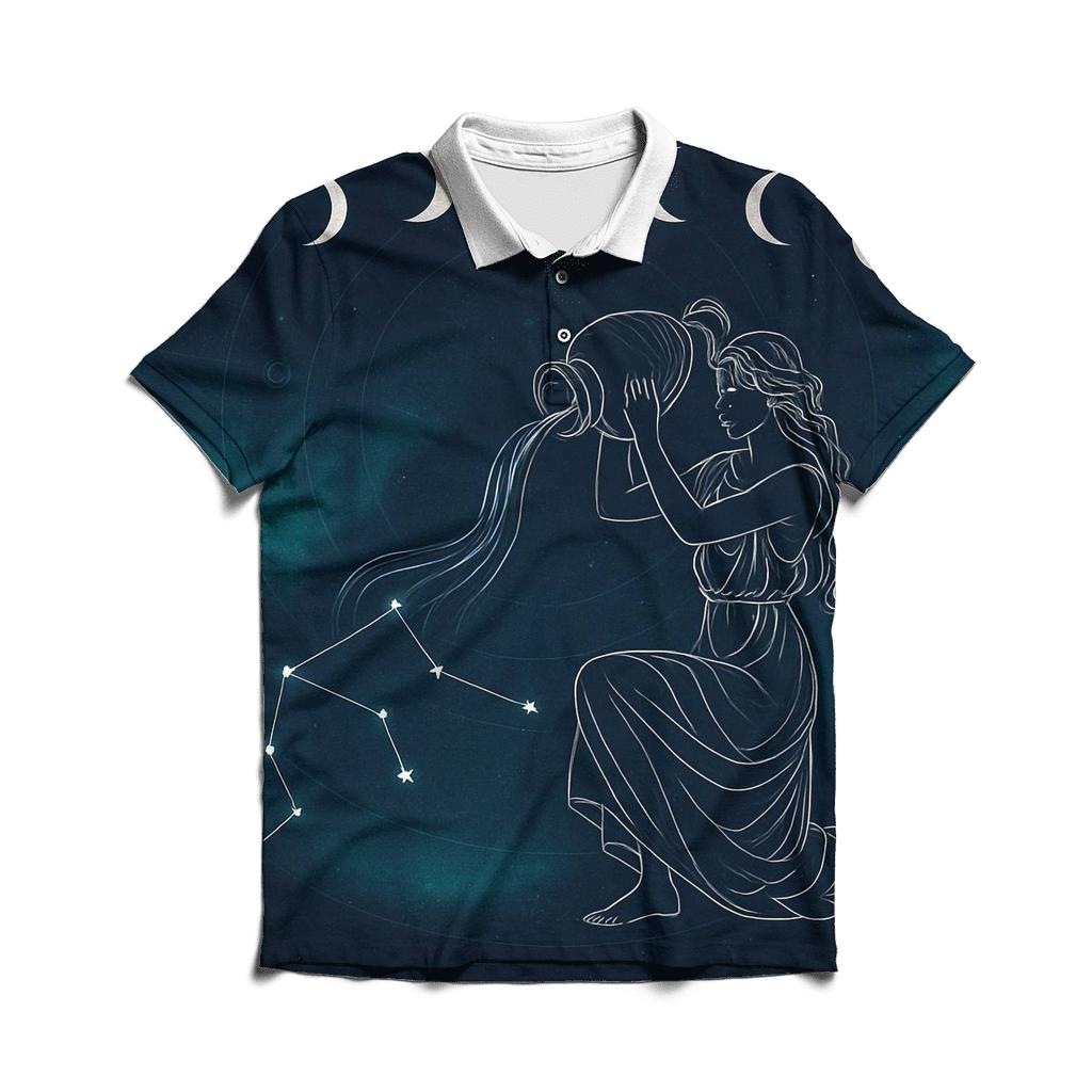 Aquarius Water Bearer Lunar Decan Tapestry classic pique polos