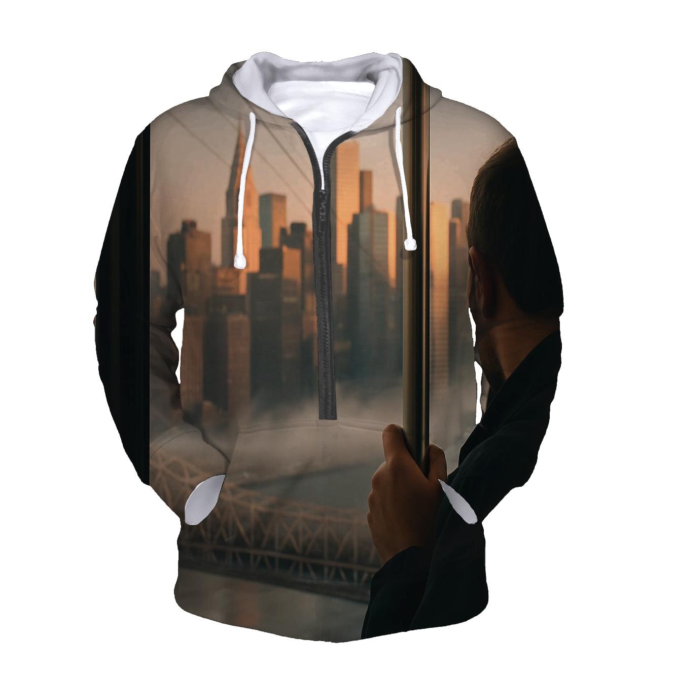 Tram Window Dawn Over Midtown hoodie designs