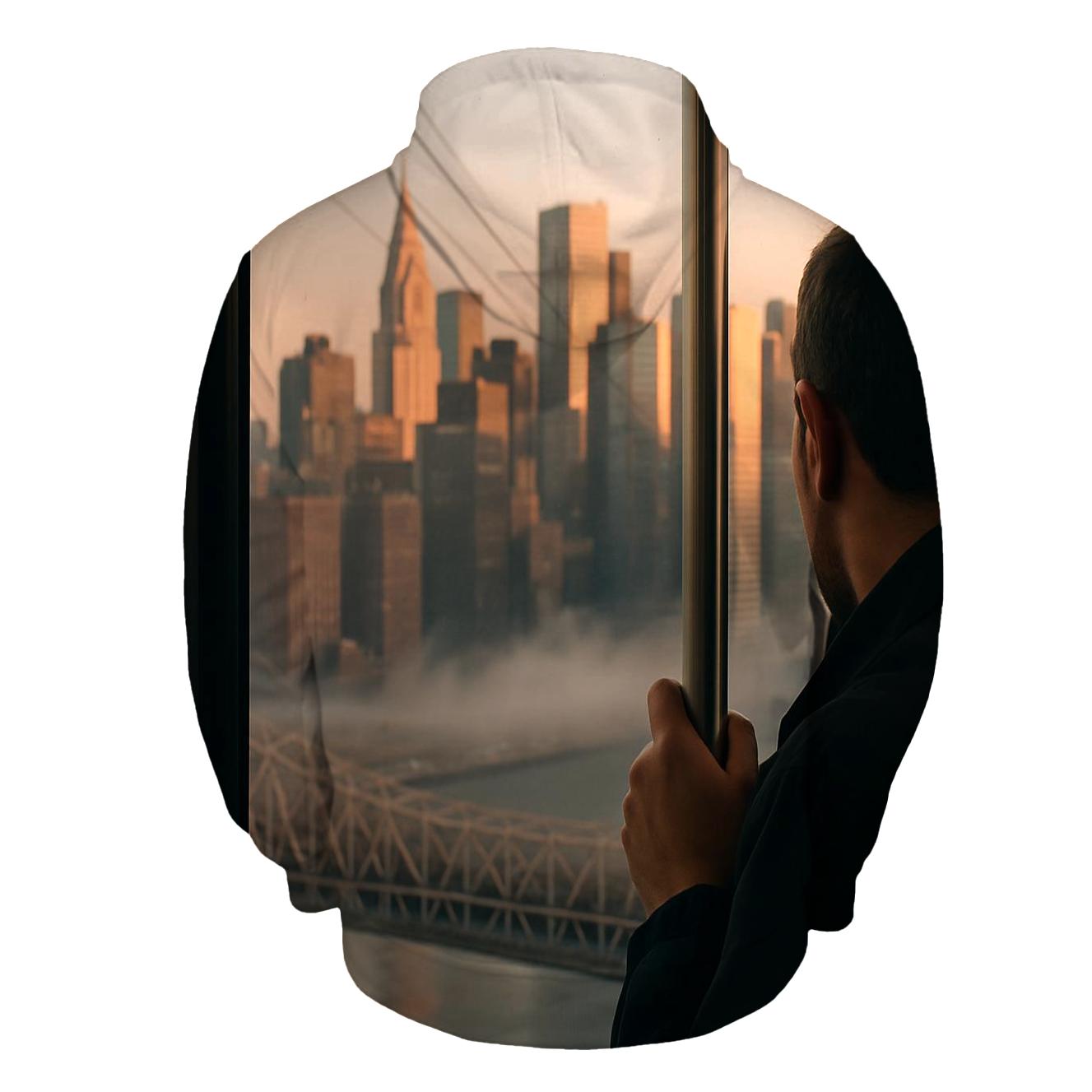 Tram Window Dawn Over Midtown hoodie designs