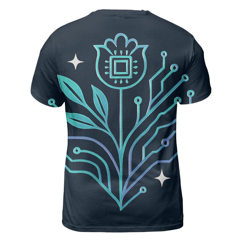 Aurora Circuit Botanical Emblem trendy printed shirt styles