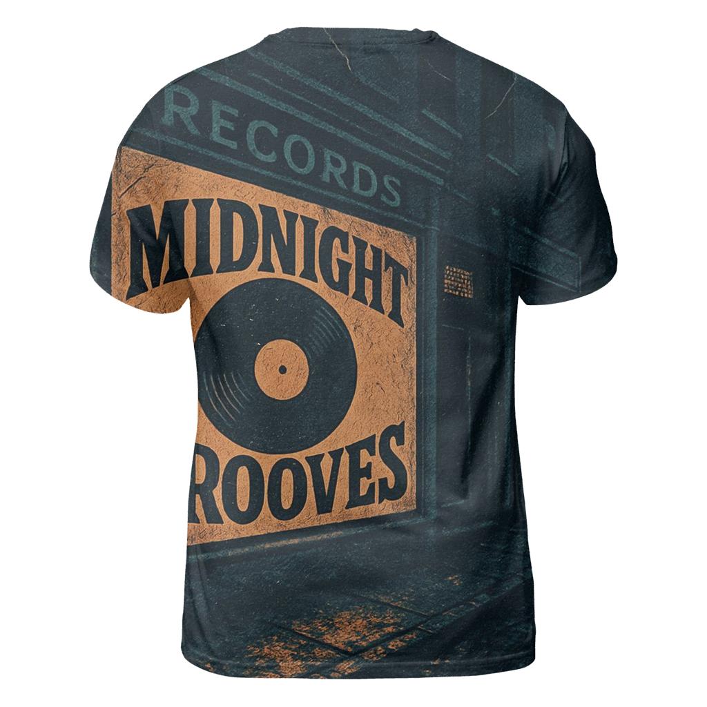 Worn Vinyl Record Shop Night Poster trendy printed shirt styles