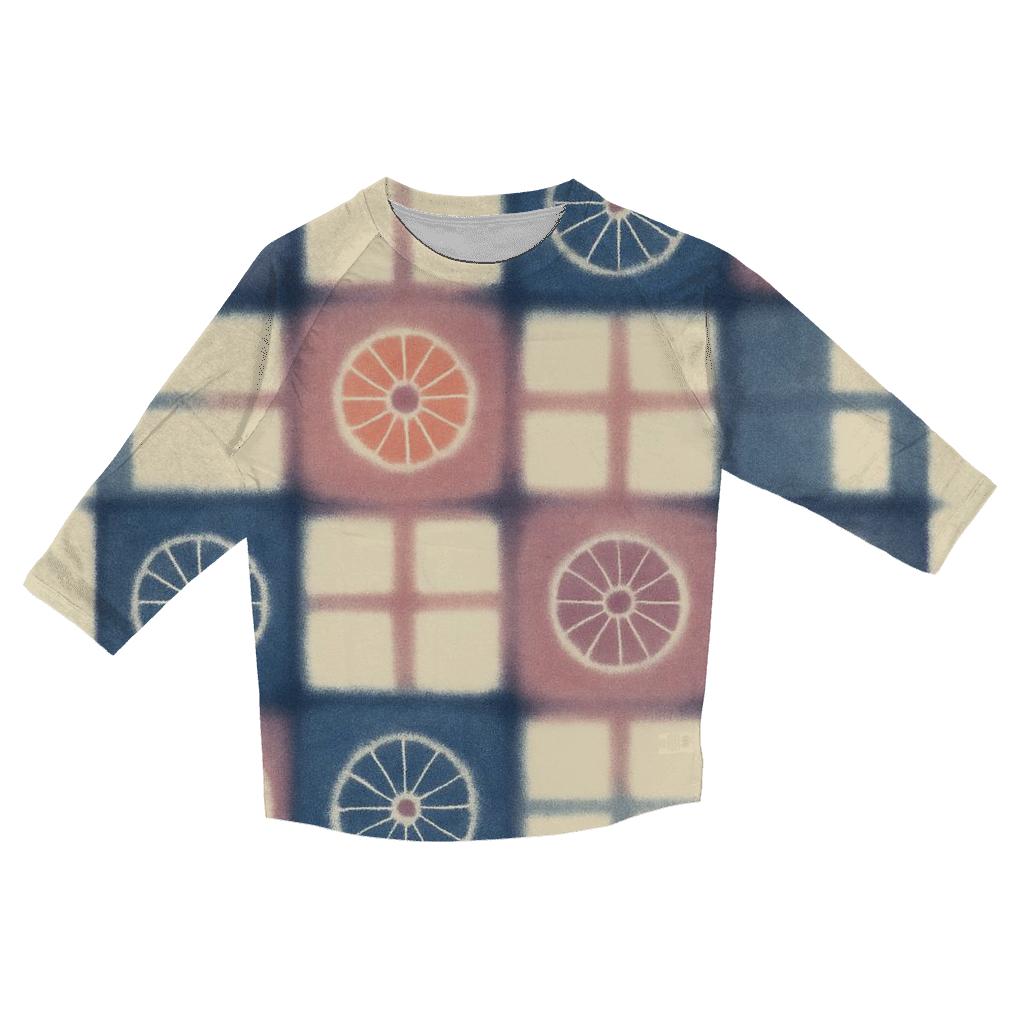Itajime Eclipse Grid With Kumo Rosettes designer 3/4 sleeve blouses