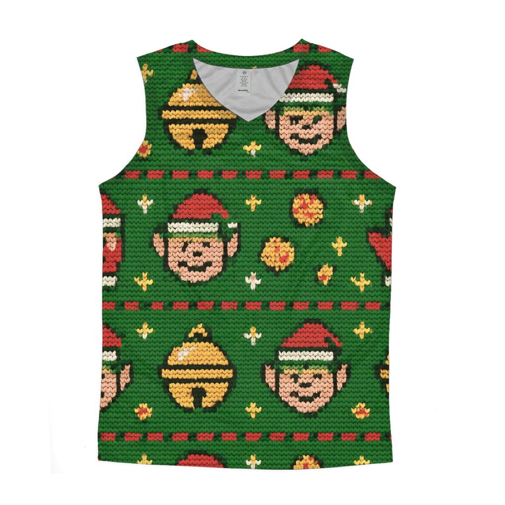 Tacky Elf Mittens Jingle Grid Design trendy fitted tank tops