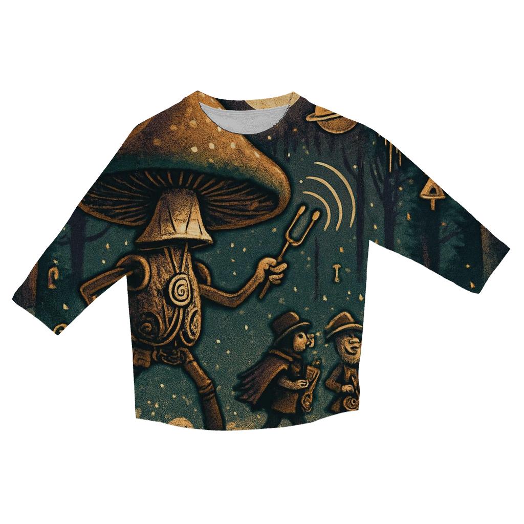 Clockwork Mushroom Parade stylish quarter sleeve tops