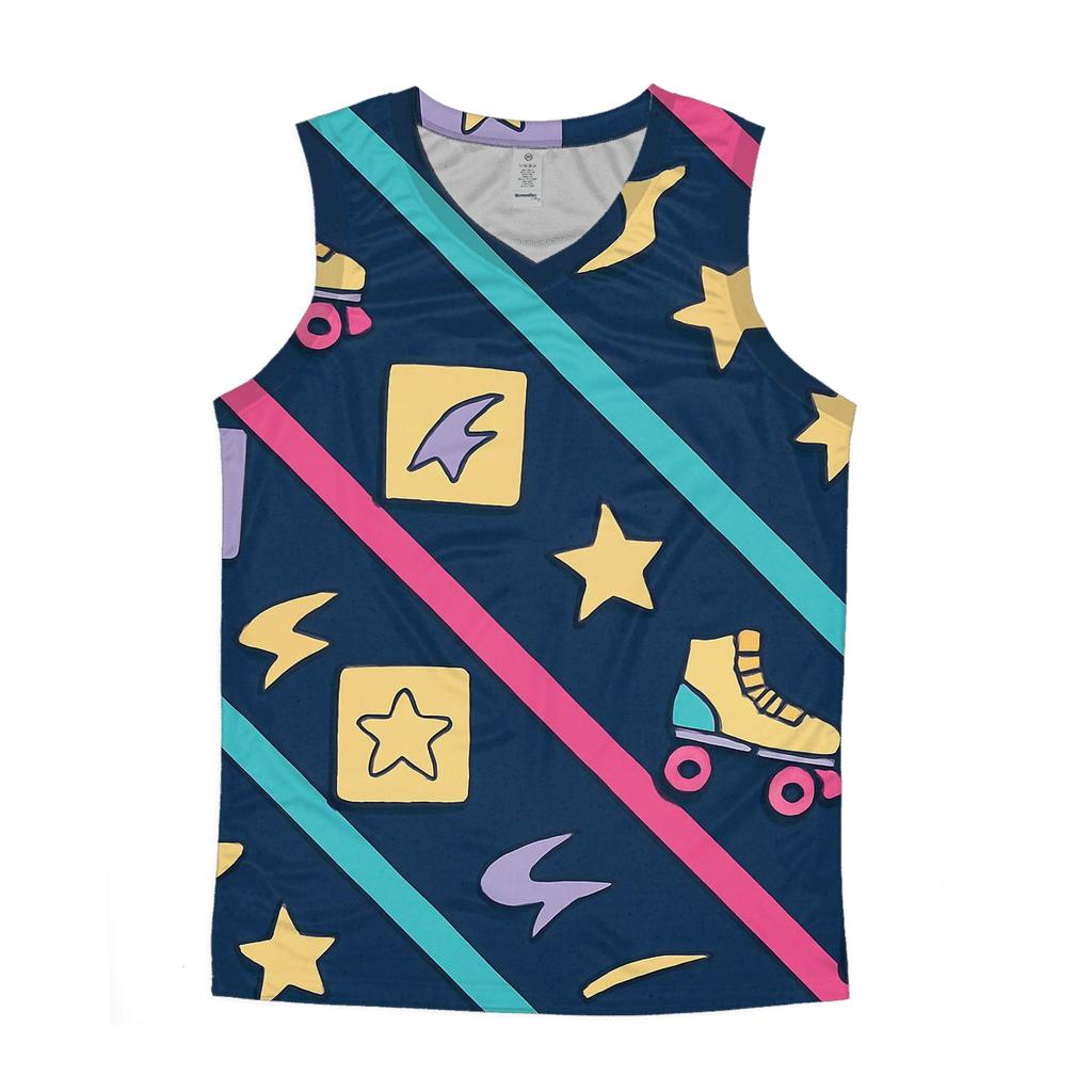 Neon Roller Rink Floor stylish racerback tanks