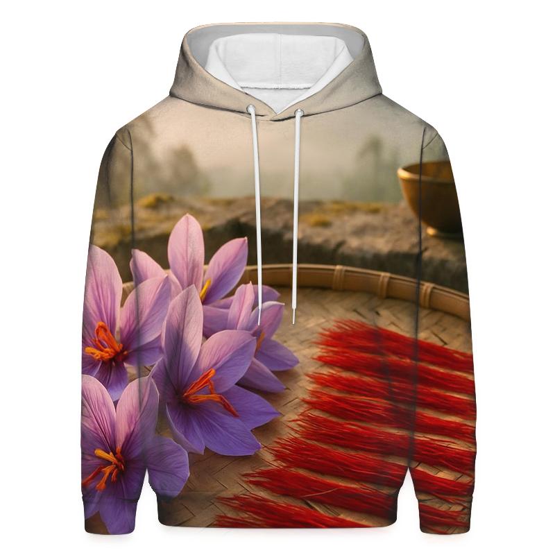 Saffron Crocus Stigmas Drying On A Stone Terrace In Kashmir heavyweight hoodies