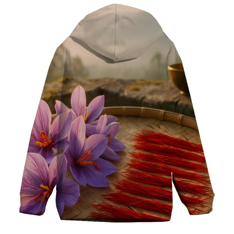 Saffron Crocus Stigmas Drying On A Stone Terrace In Kashmir heavyweight hoodies