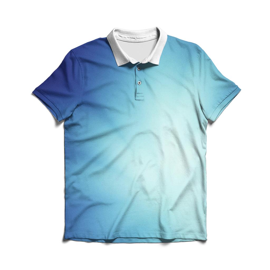 Polar Ice Bloom Gradient stylish collar polo tees