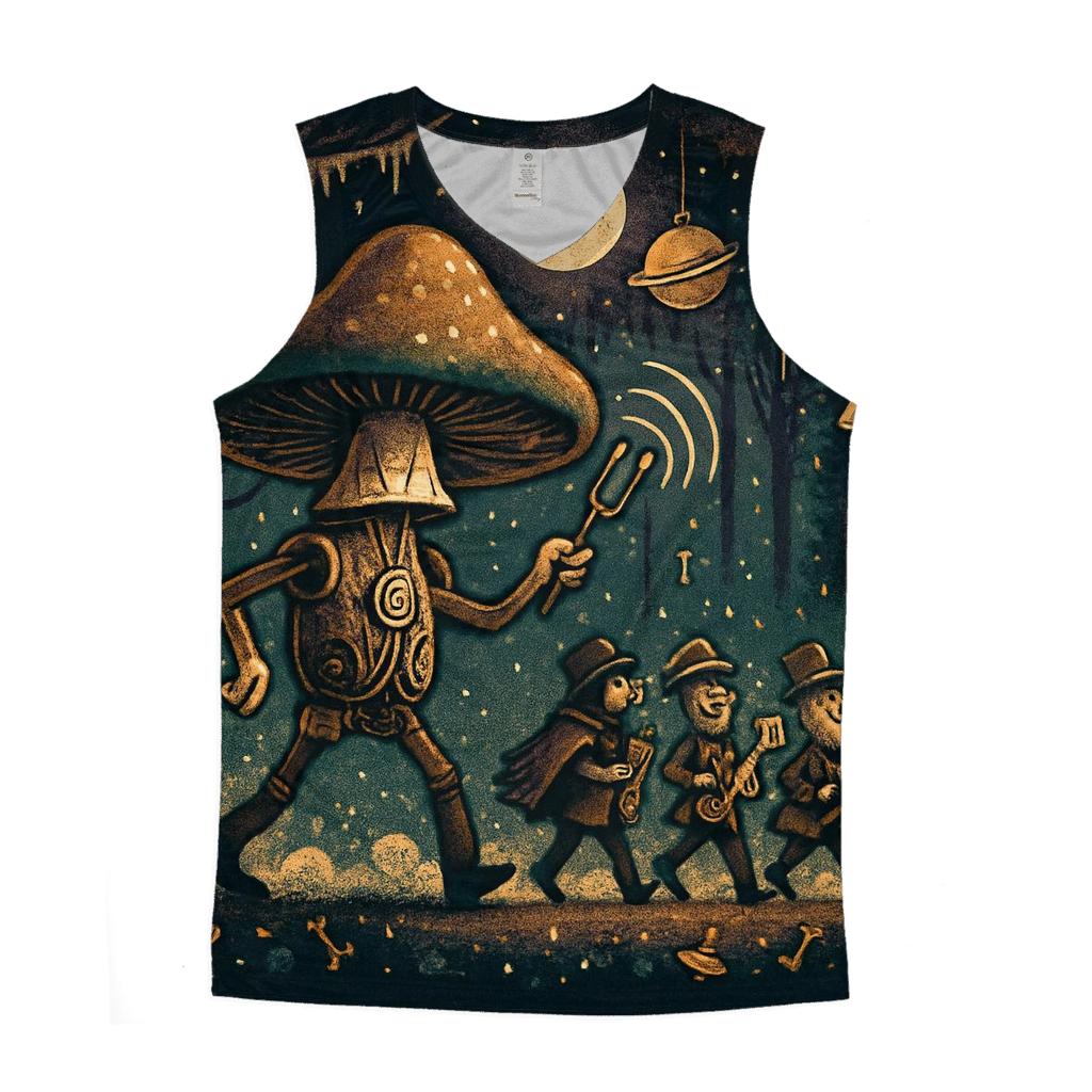 Clockwork Mushroom Parade designer workout tanks