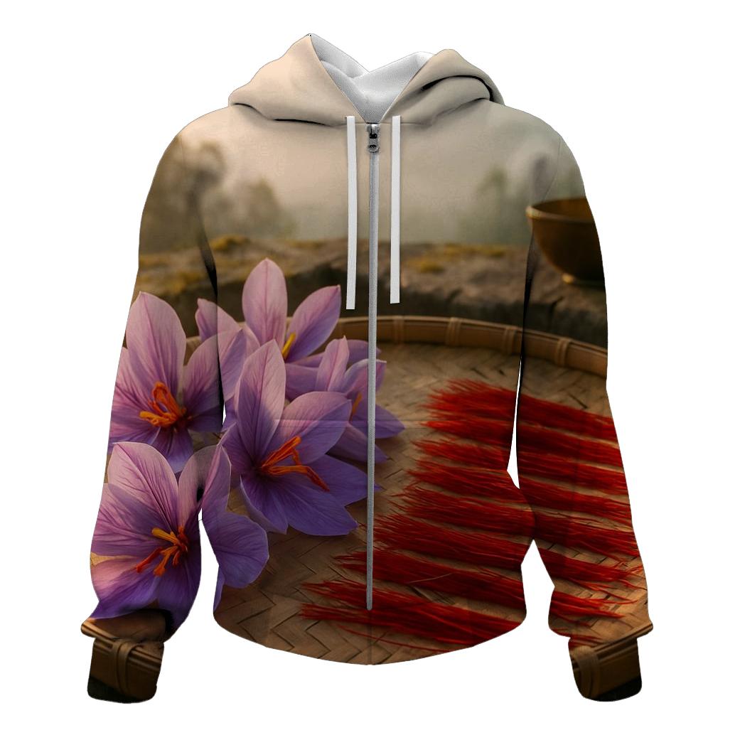 Saffron Crocus Stigmas Drying On A Stone Terrace In Kashmir hoodie designs