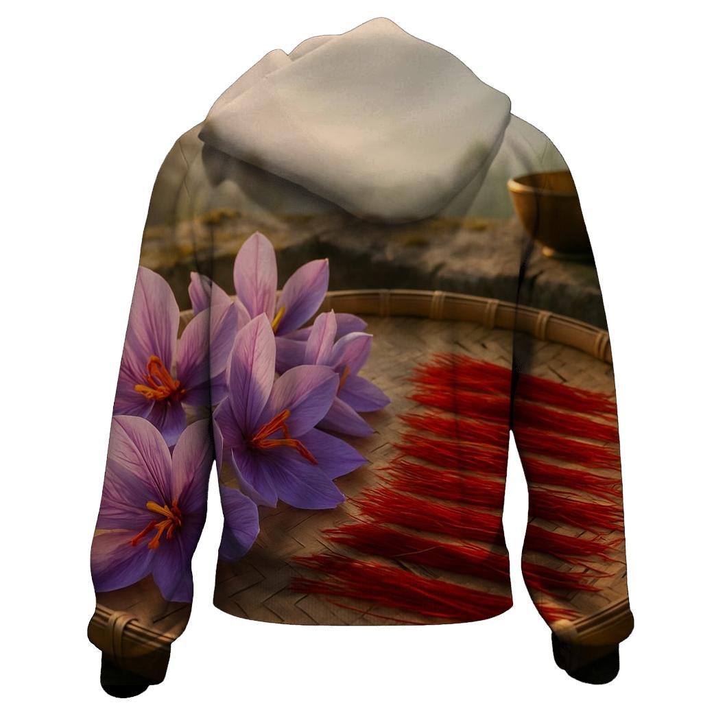 Saffron Crocus Stigmas Drying On A Stone Terrace In Kashmir hoodie designs
