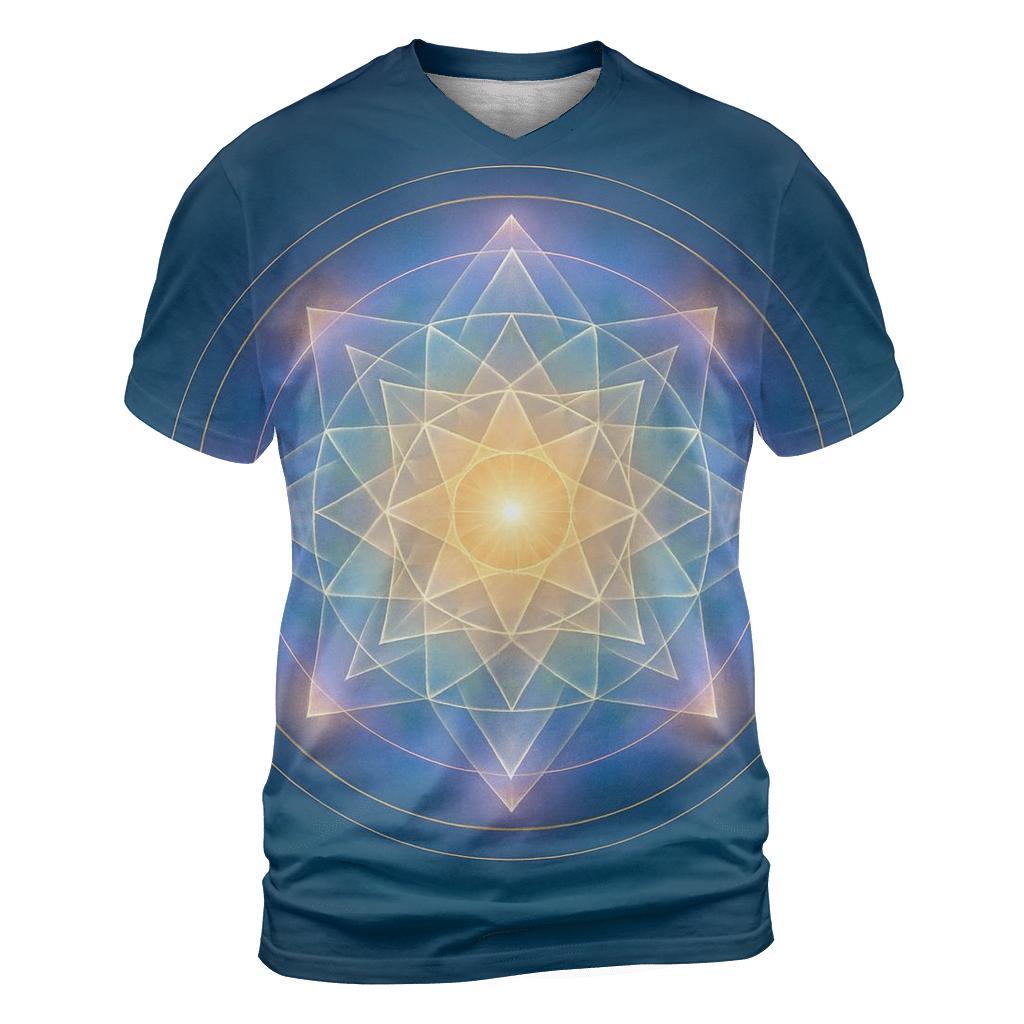 Aurora Prism Mandala vibrant all-over design tees