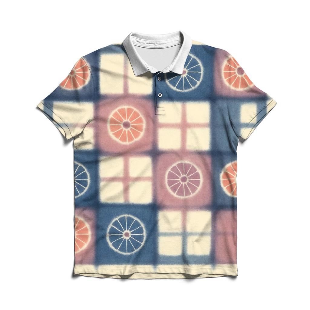 Itajime Eclipse Grid With Kumo Rosettes custom polo shirts