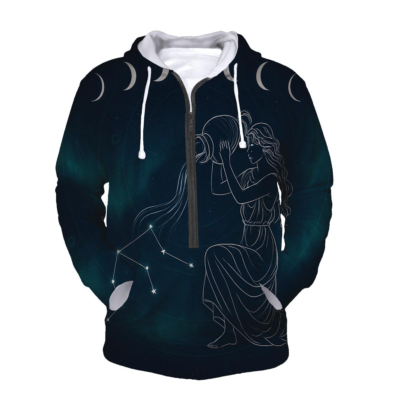 Aquarius Water Bearer Lunar Decan Tapestry custom hoodies