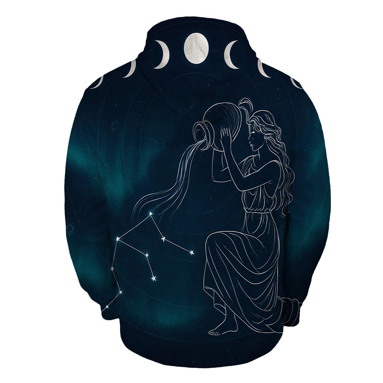 Aquarius Water Bearer Lunar Decan Tapestry custom hoodies