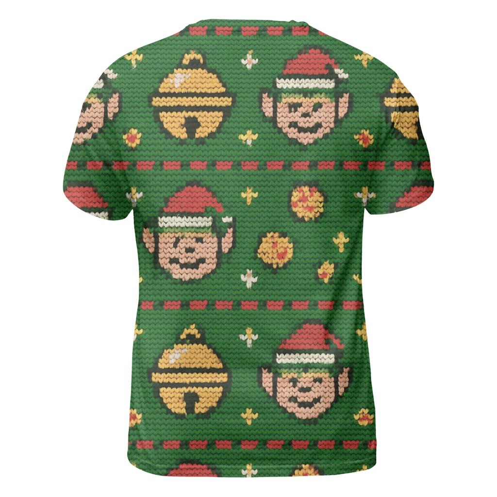 Tacky Elf Mittens Jingle Grid Design custom all-over print shirts