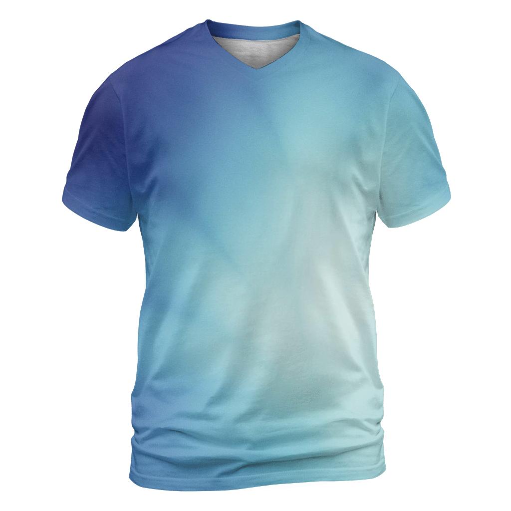 Polar Ice Bloom Gradient artistic all-over print tops