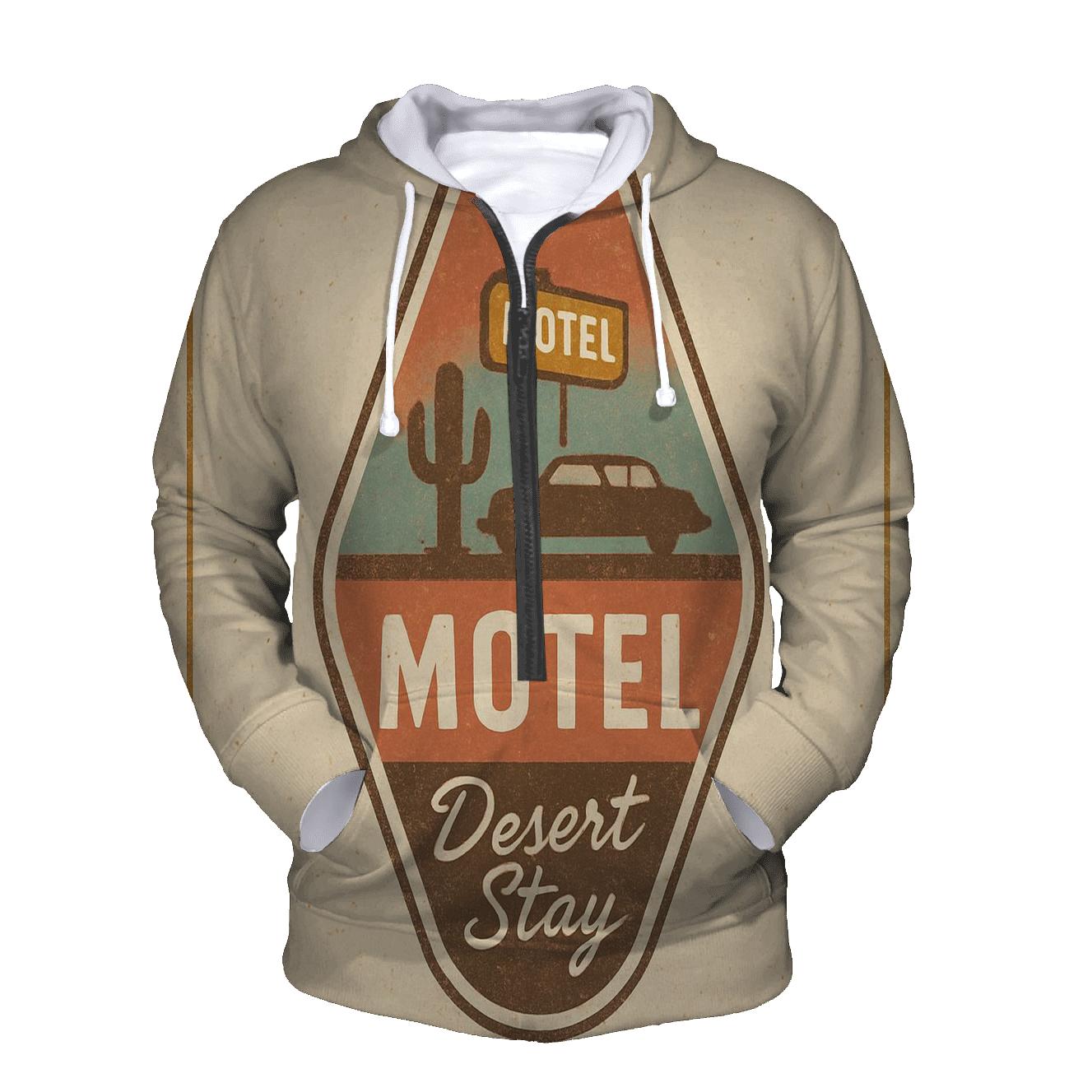 Retro Desert Motel Keychain Badge Design hoodies fashion