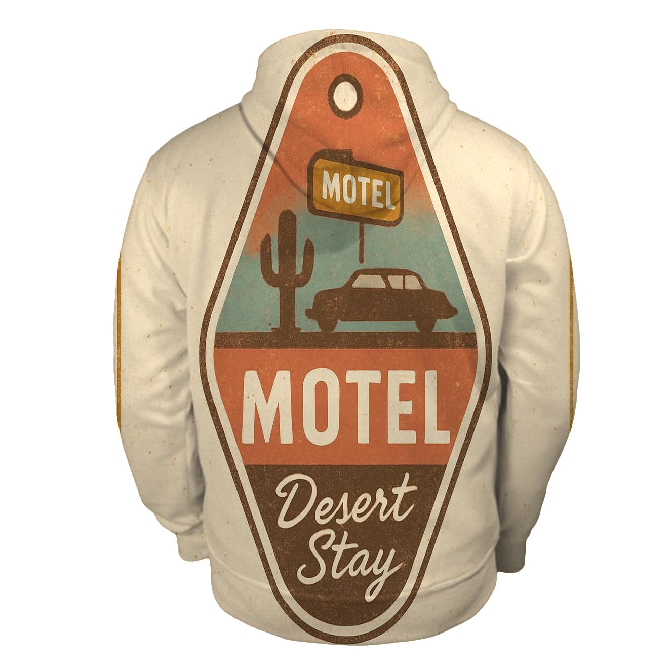 Retro Desert Motel Keychain Badge Design hoodies fashion