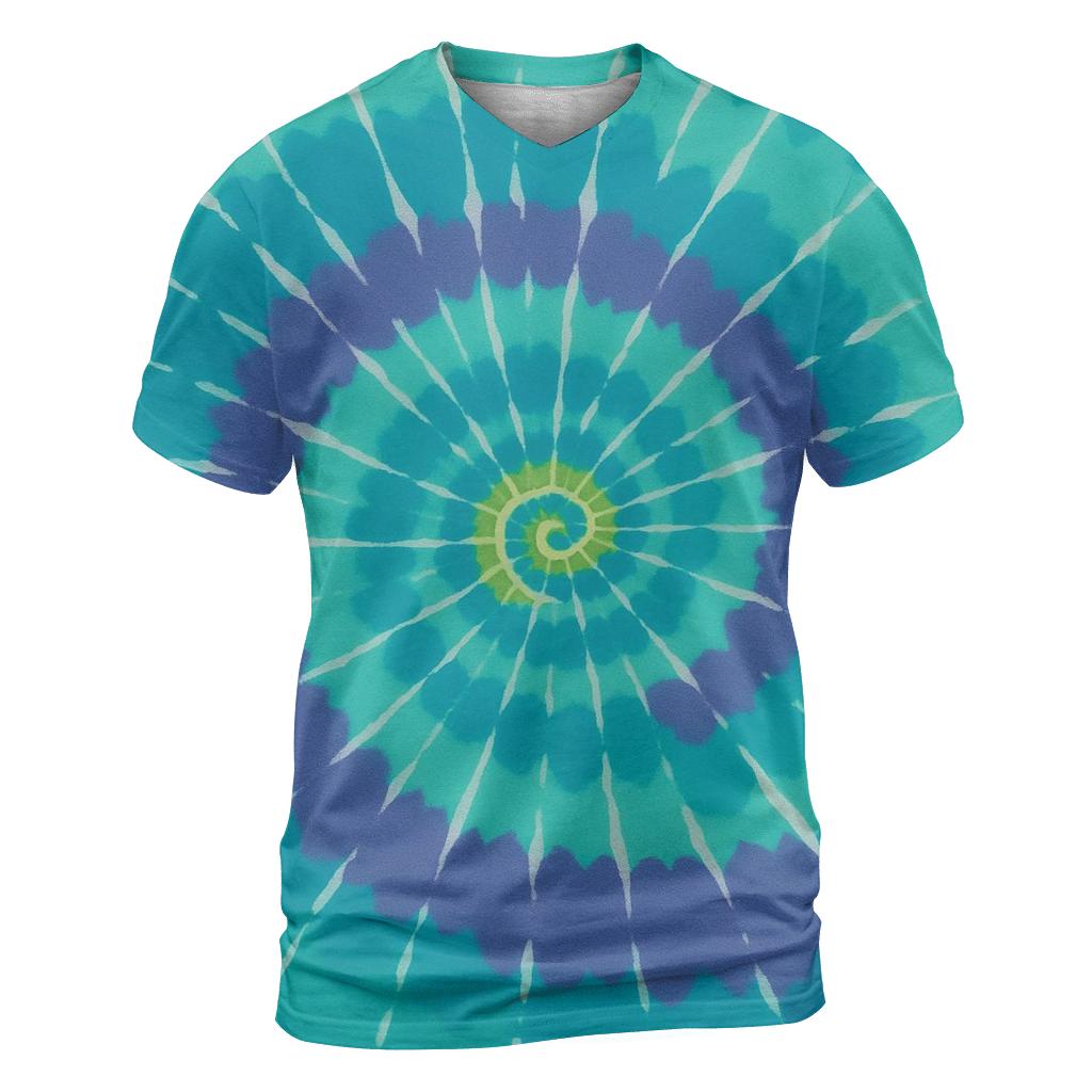 Aurora Spiral Overdye Whorl unique graphic print tees