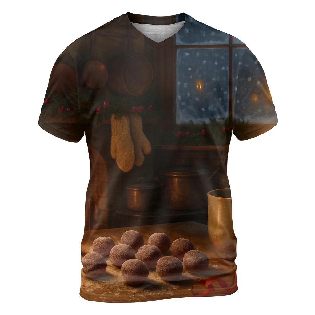 Candlelit Sugarplum Kitchen On Christmas Eve creative print fashion shirts