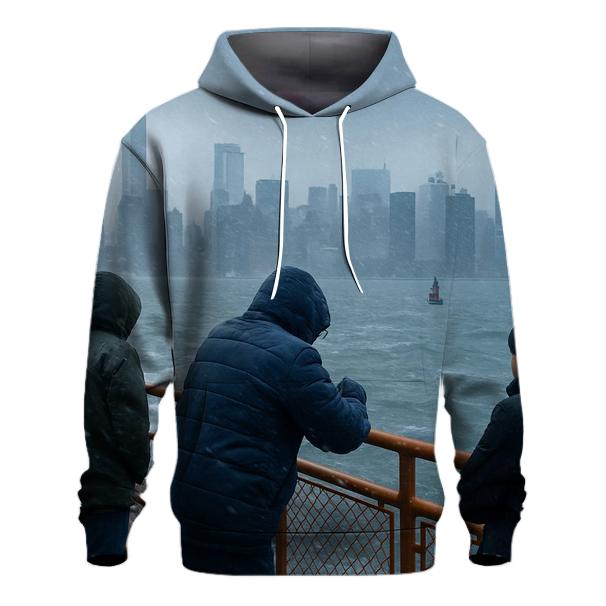 Snow Squall Panorama From The Staten Island Ferry hoodie designs