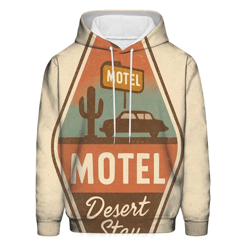 Retro Desert Motel Keychain Badge Design zip-up hoodies
