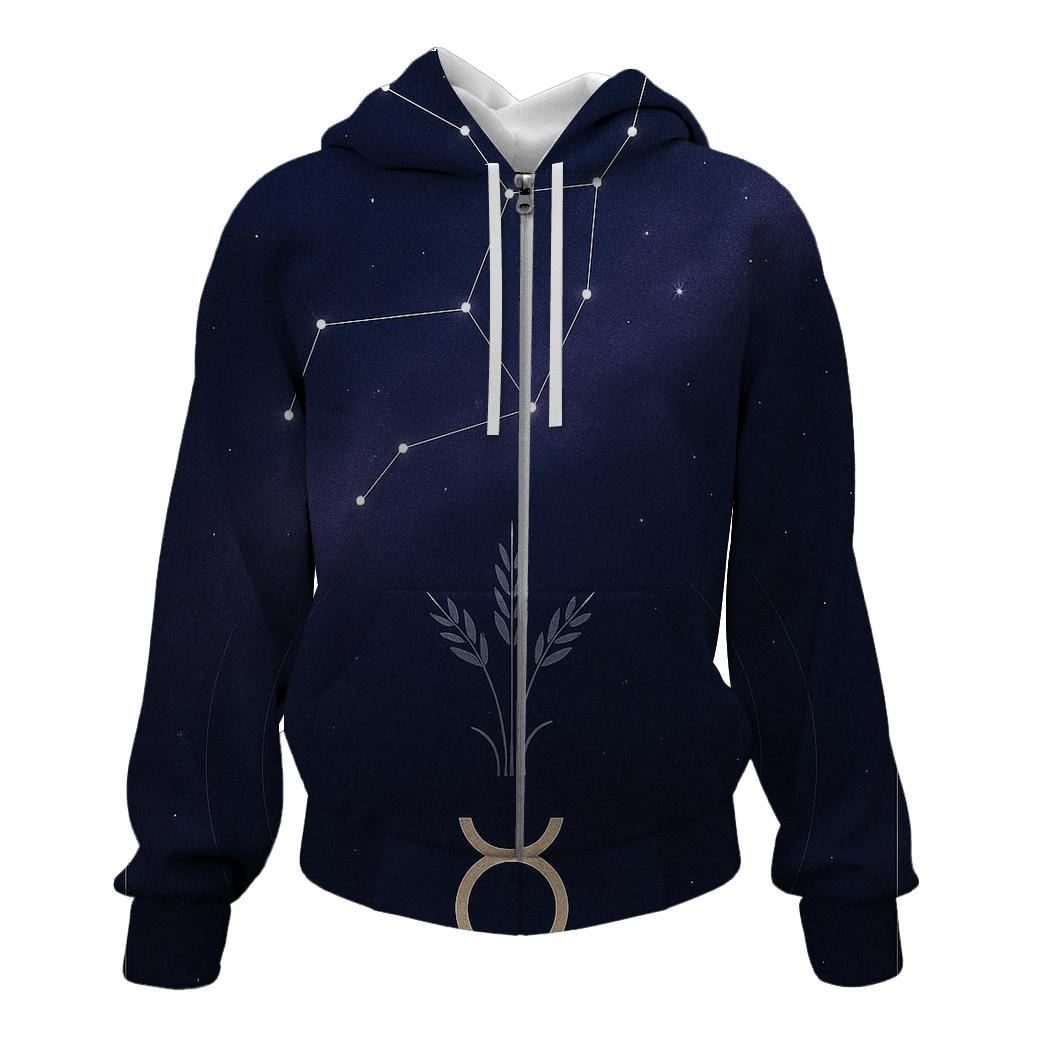 Virgo Harvest Star Chart With Mercury Sigil lightweight hoodies