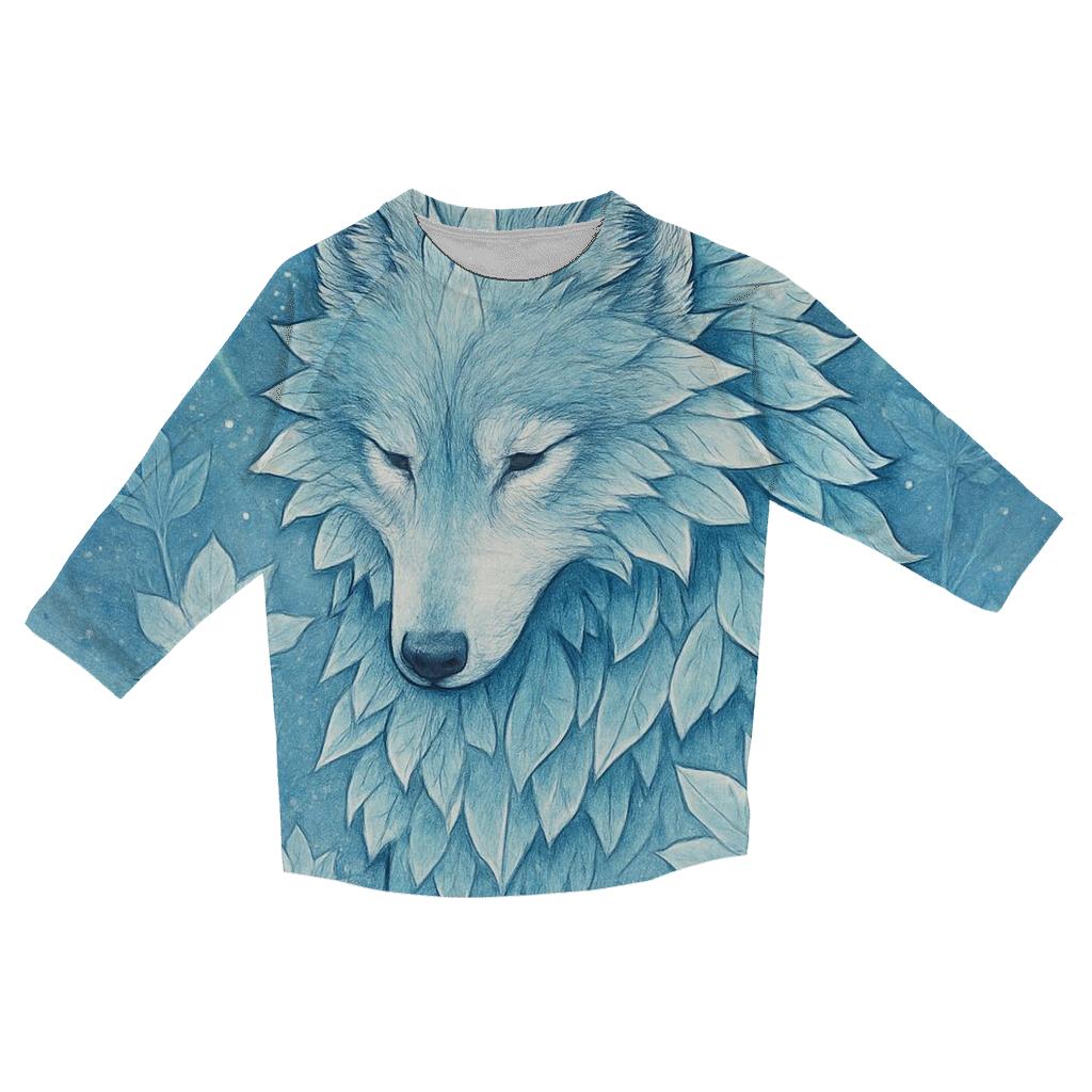 Frost Bloom Sentinel Wolf fashion 3/4 sleeve shirts