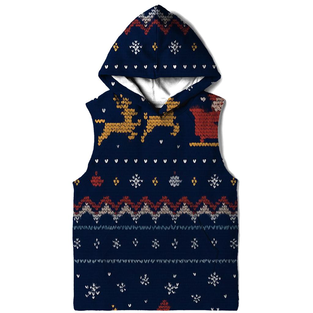 Santa Sleigh Pixel Runway Stripe Design designer hoodies