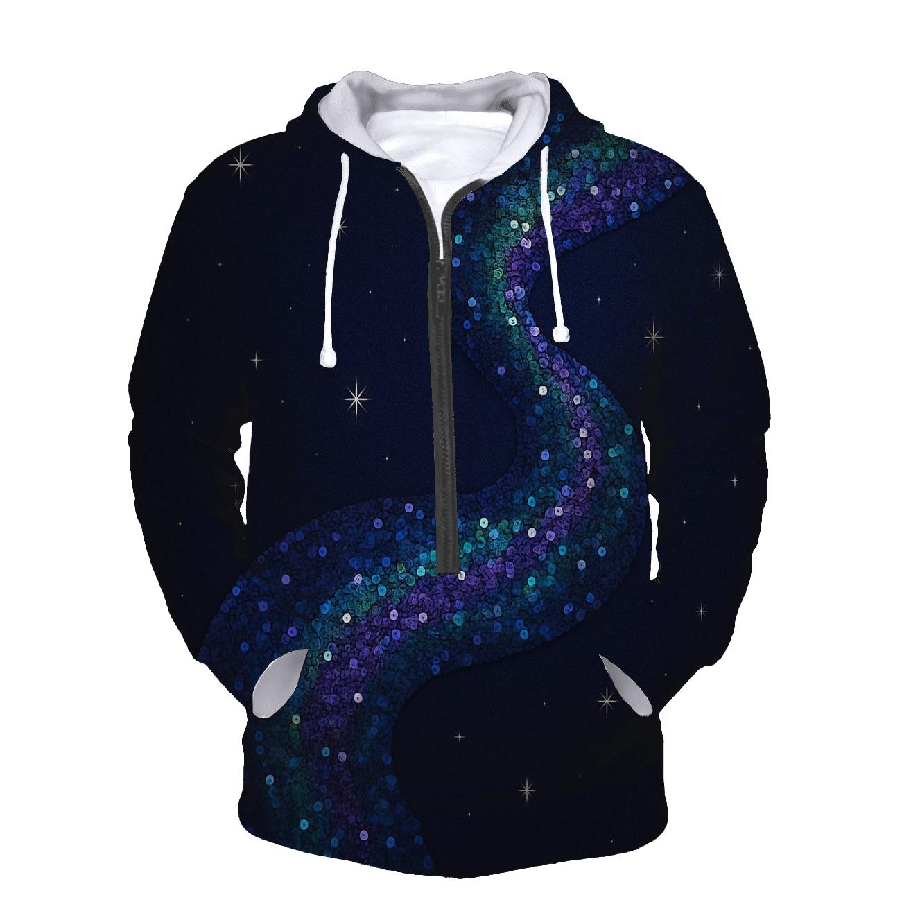 Midnight Sequin Current zip-up hoodies