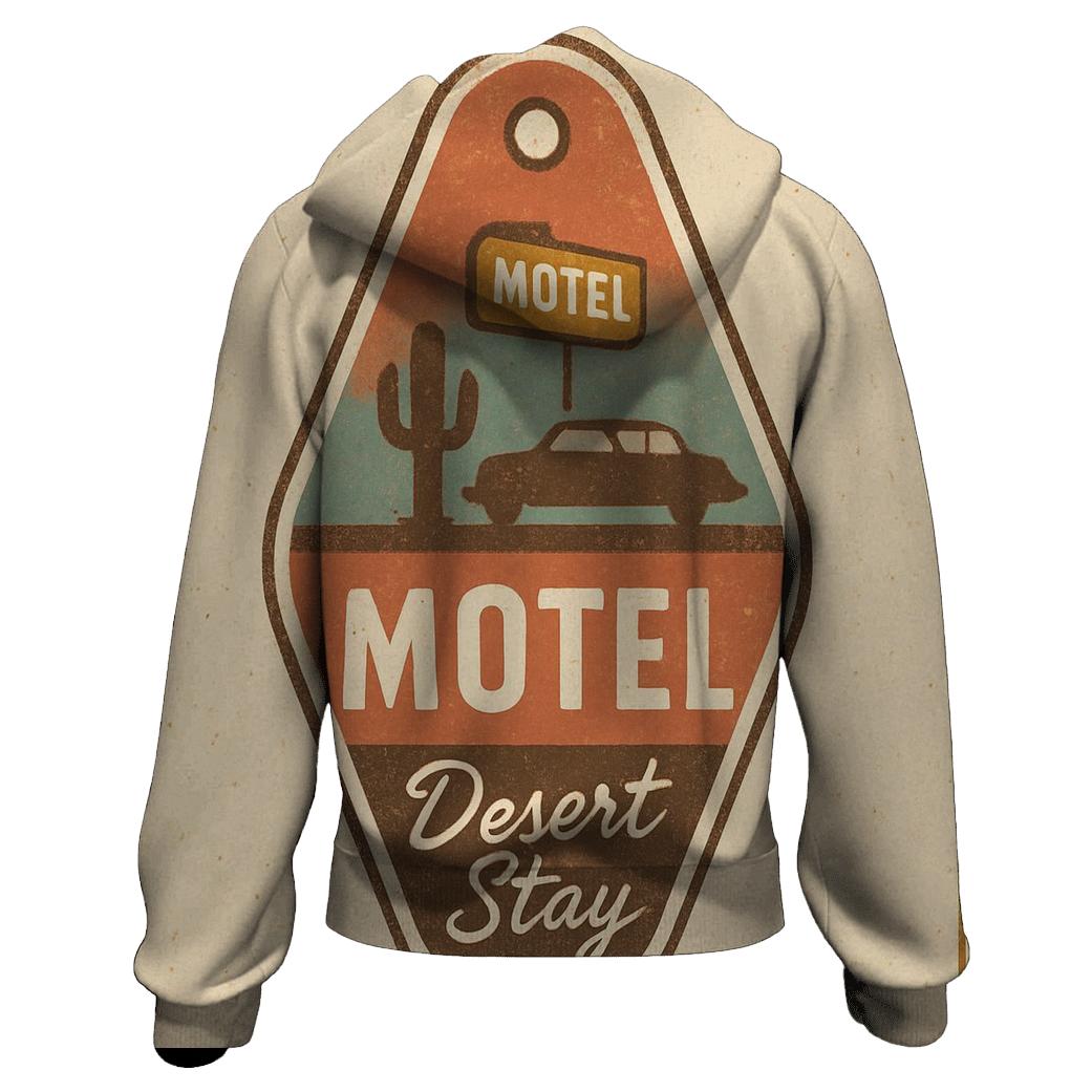 Retro Desert Motel Keychain Badge Design embroidered hoodies