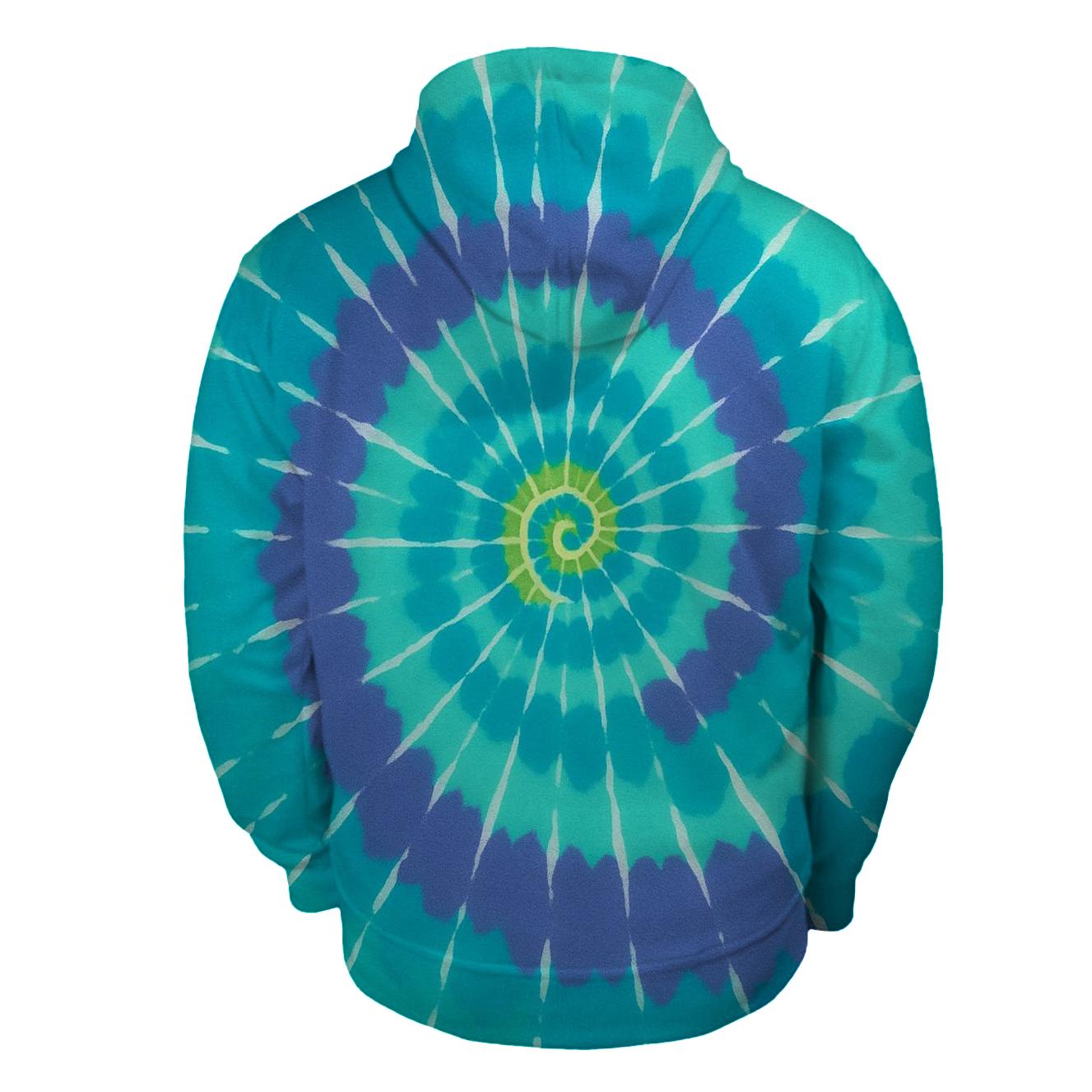 Aurora Spiral Overdye Whorl printed hoodies