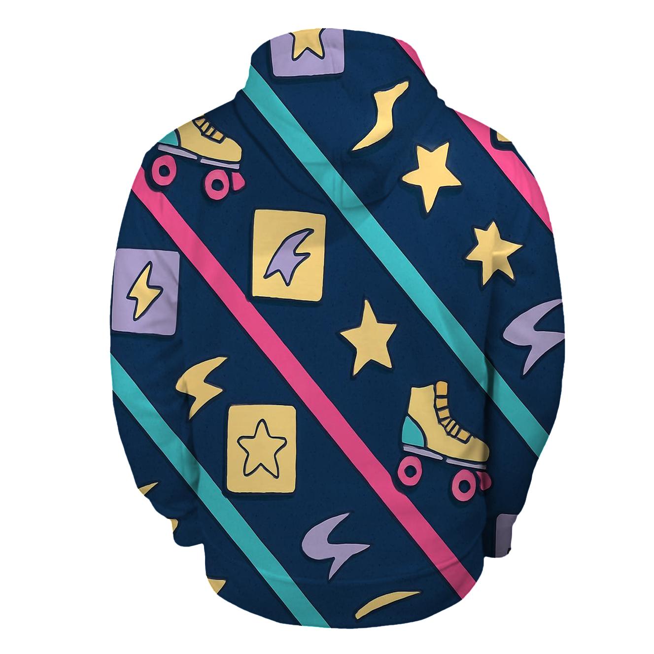 Neon Roller Rink Floor pullover hoodies