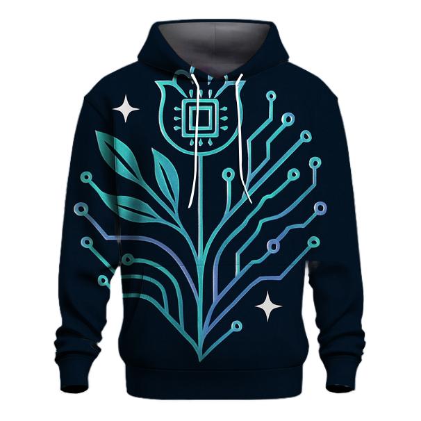 Aurora Circuit Botanical Emblem lightweight hoodies
