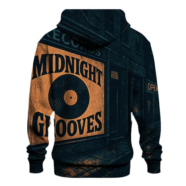 Worn Vinyl Record Shop Night Poster hoodie styles