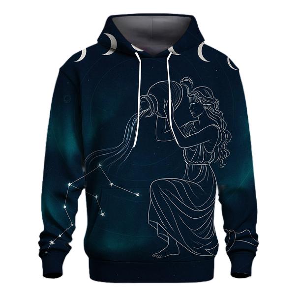 Aquarius Water Bearer Lunar Decan Tapestry embroidered hoodies