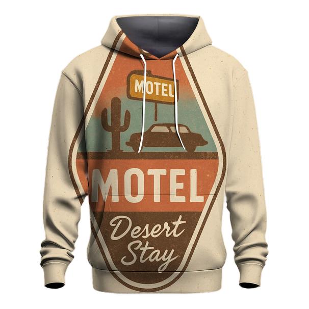 Retro Desert Motel Keychain Badge Design hoodie trends