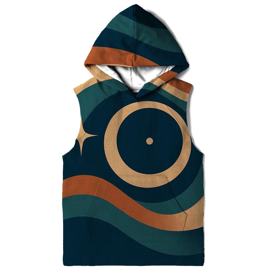 Cosmic Vinyl Record Waves embroidered hoodies
