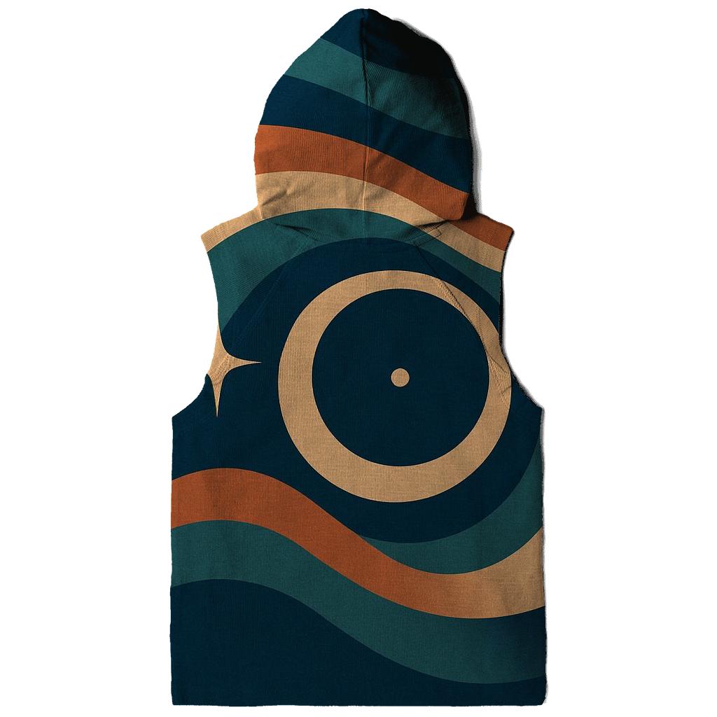 Cosmic Vinyl Record Waves embroidered hoodies