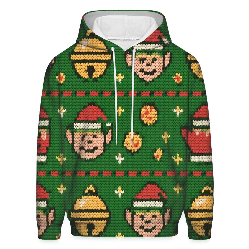 Tacky Elf Mittens Jingle Grid Design pullover hoodies