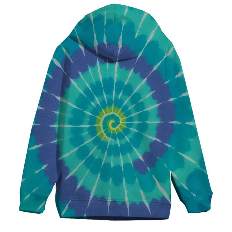 Aurora Spiral Overdye Whorl lightweight hoodies