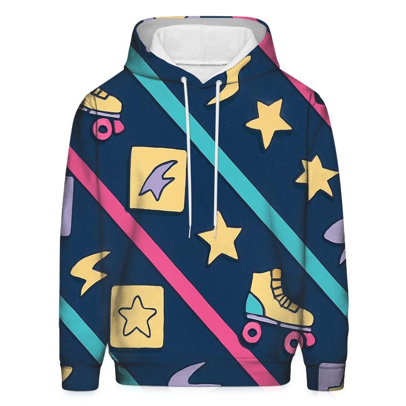 Neon Roller Rink Floor zip-up hoodies