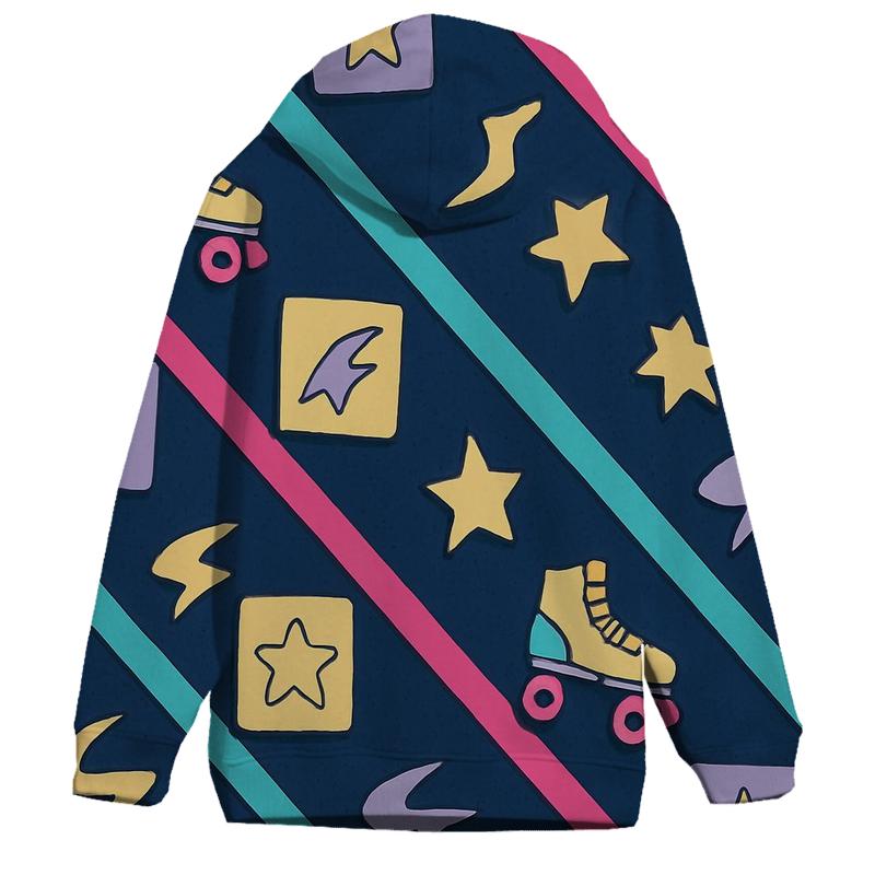 Neon Roller Rink Floor zip-up hoodies