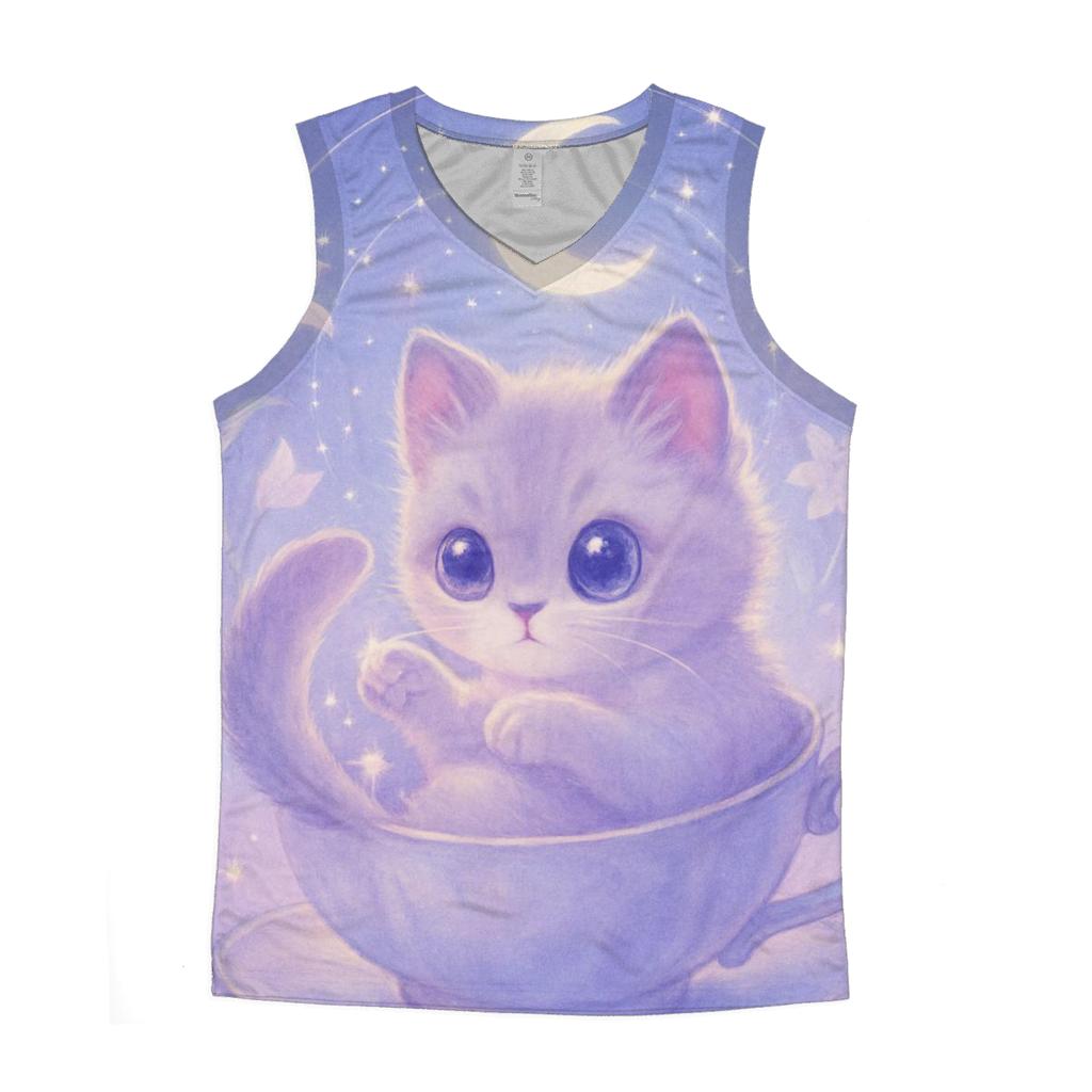 Moonlit Teacup Kitten Constellation custom tank tops