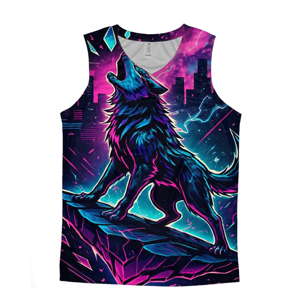 Neon Rift Howl Wolf trendy fitted tank tops